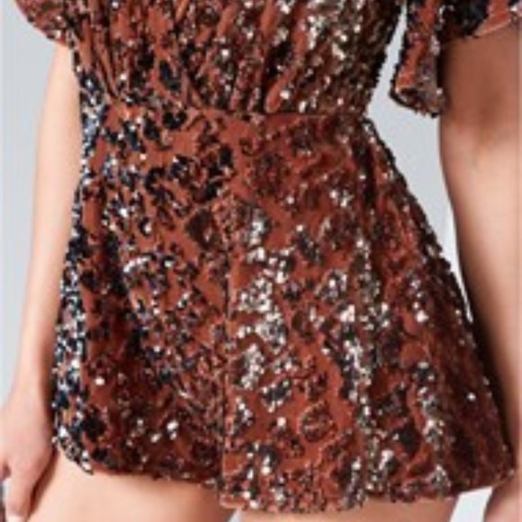 Venus Rust Multi Sequin Romper Size S - Picture 4 of 12